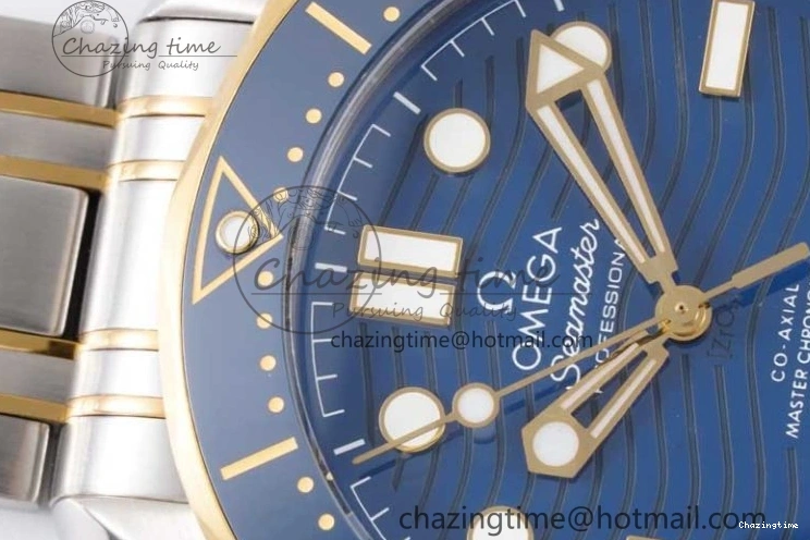 0118 ZeroBulk Seamaster Diver 300M SS YG Blue Ceramic Bezel JVSF 1:1 Best Edition Blue Dial on SS YG Bracelet A 7784